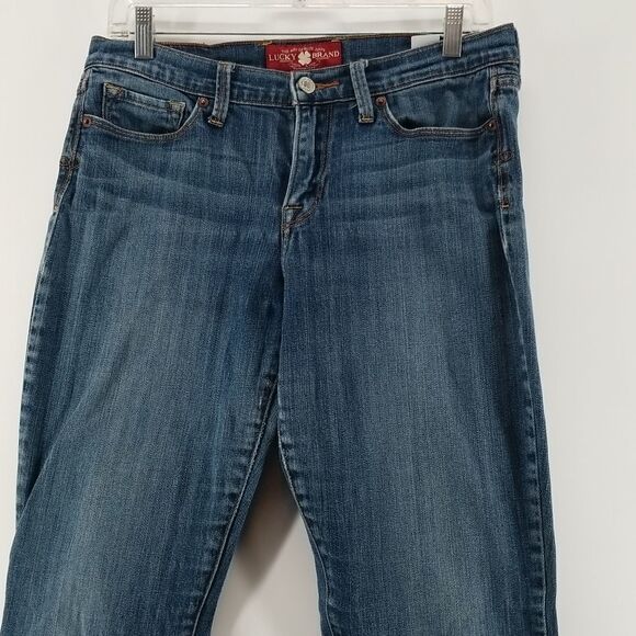 Lucky Brand Jeans Womens Size 10 Blue Front Zip Button Closure 5 Pocket Boot Cut - Picture 2 of 11